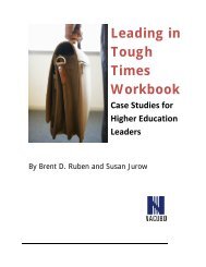 Leading in Tough Times Workbook: Case Studies for - NACUBO