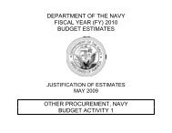 DEPARTMENT OF THE NAVY FISCAL YEAR (FY) 2010 BUDGET ...