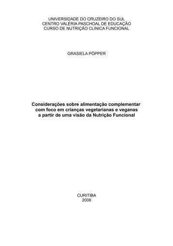 Alimentação complementar funcional para crianças vegetarianas e ...