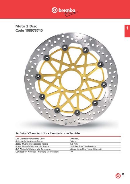 Catalogo BREMBO RACING Dischi - Motorquality