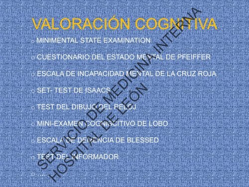 valoracion funcional del anciano - Servicio de Medicina Interna del ...