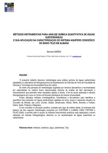 métodos instrumentais para análise química quantitativa de ... - APRH
