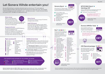 Let Sonera Viihde entertain you!