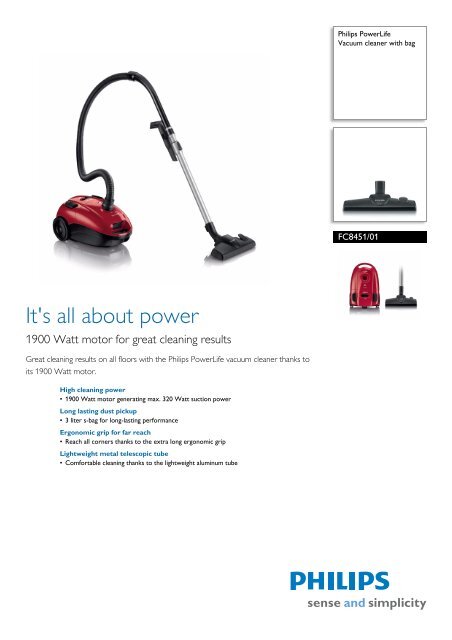 FC8451/01 Philips Vacuum cleaner with bag - Dedeman