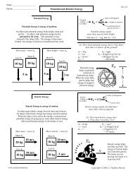 Potential and Kinetic Energy