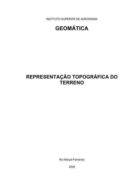 RepresentaÃ§Ã£o topogrÃ¡fica do terreno - Instituto Superior de ...