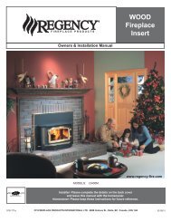 Owner & Installation Manual - Regency Fireplace Products