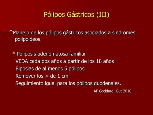 Conductas en las lesiones preneoplÃ¡sicas del estÃ³mago