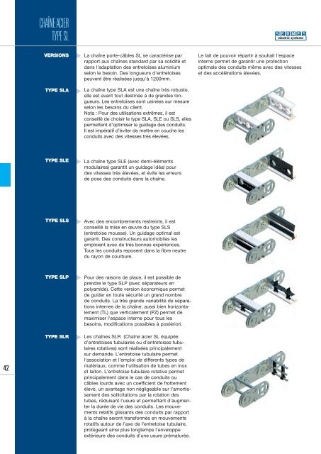 Chaines porte-cÃ¢bles - sÃ©rie SL - SERMES