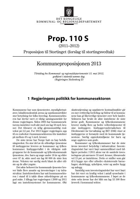 Prop. 110 S - Statsbudsjettet