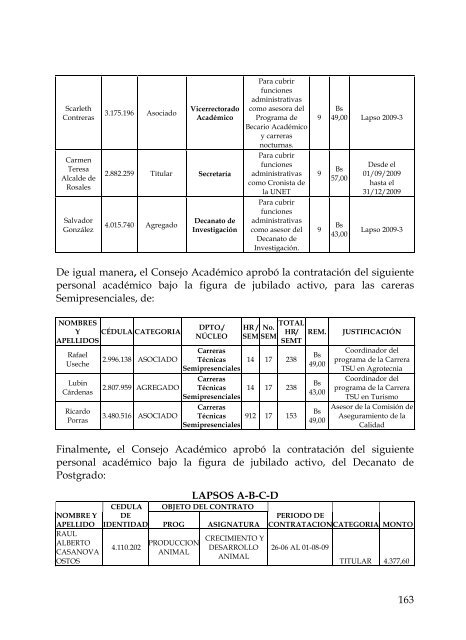 Gaceta IV - SecretarÃ­a - Universidad Nacional Experimental del ...