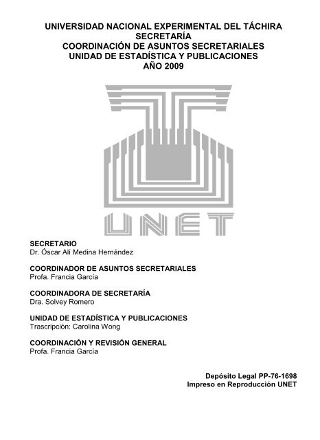 Gaceta IV - SecretarÃ­a - Universidad Nacional Experimental del ...