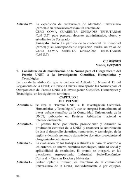 Gaceta IV - SecretarÃ­a - Universidad Nacional Experimental del ...