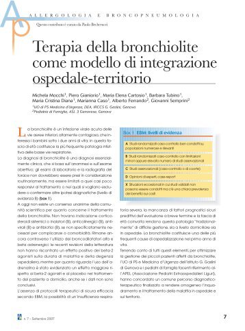 Terapia della bronchiolite come modello di integrazione ospedale ...