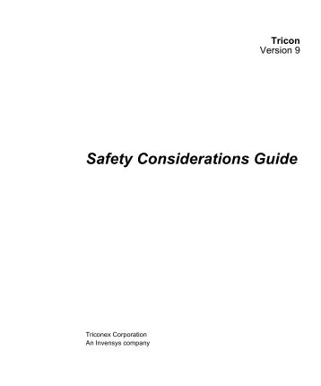 Safety Considerations Guide, Tricon v9.0 - Tuv-fs.com