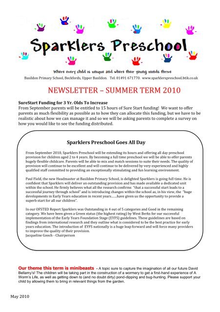 NEWSLETTER – SUMMER TERM 2010 - our Pre-School