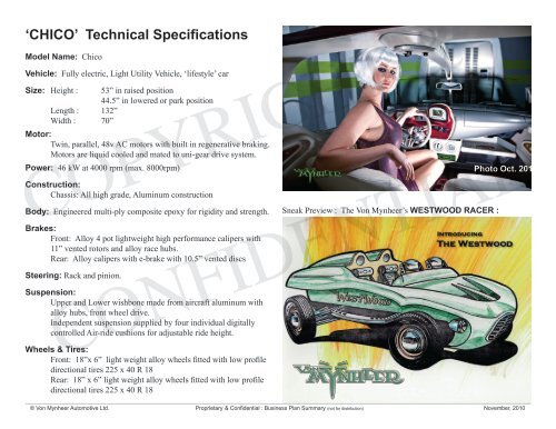 'CHICO' Technical Specifications - RaiseMeCapital