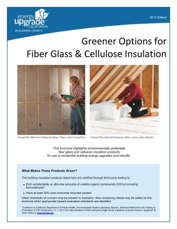 Greener Options for Fiber Glass & Cellulose ... - StopWaste.org