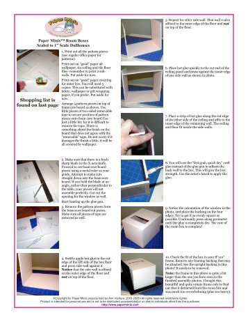 Assembly photo tutorial for larger room box in 1:12 ... - Paper Minis