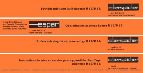 Download Eberspacher B1L-D1L Heater User Guide and Operating ...