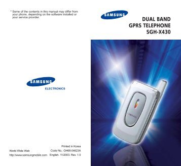 DUAL BAND GPRS TELEPHONE SGH-X430