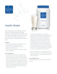 Health Shake Fact Sheet - Synergy WorldWide