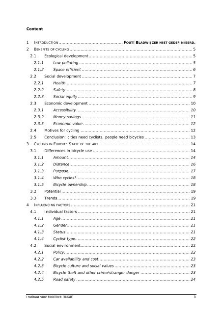 Annex I: Literature search bicycle use and influencing ... - ByPAD