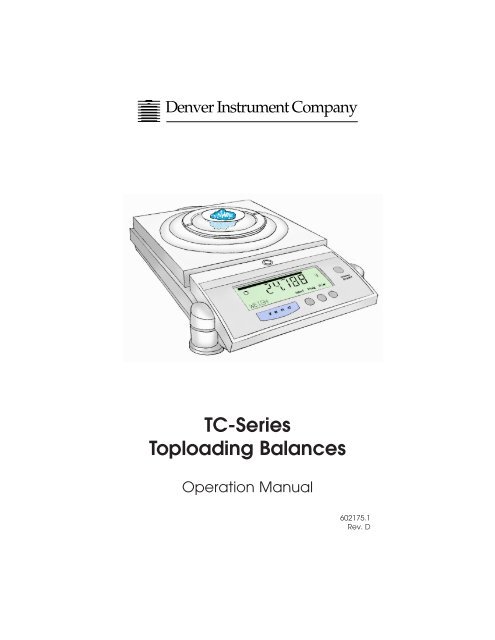 op. manual - Denver Instrument