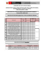 concurso de cas nÃ‚Â° 249-2013-minjus resultados de la etapa de ...