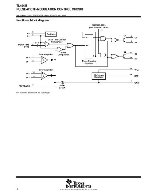 TL494M PULSE-WIDTH-MODULATION CONTROL CIRCUIT