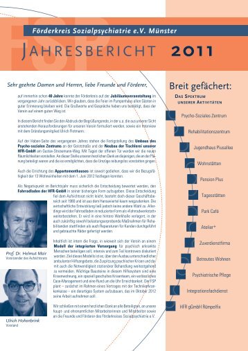 jahresbericht 2011 - FSP - Förderkreis Sozialpsychiatrie eV Münster