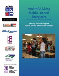 Healthful Living Middle-School Energizers - Public Schools of North ...