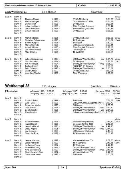 Wettkampf 1 - SG Remscheid