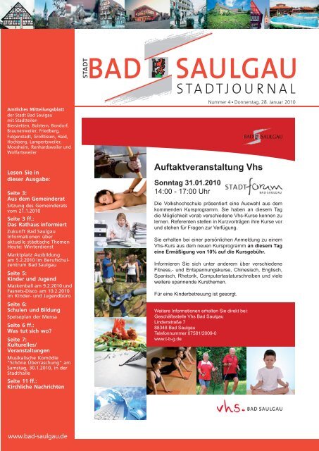 Stadtjournal Ausgabe 4/2010 - Stadt Bad Saulgau