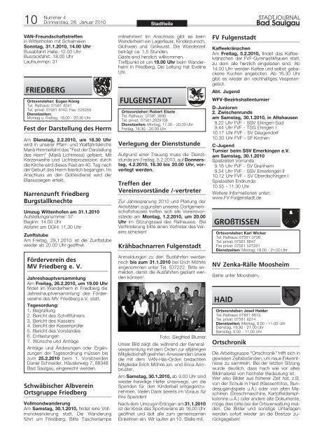 Stadtjournal Ausgabe 4/2010 - Stadt Bad Saulgau