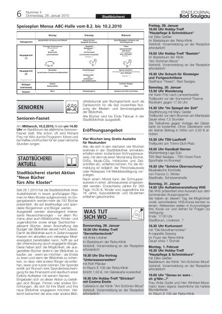 Stadtjournal Ausgabe 4/2010 - Stadt Bad Saulgau