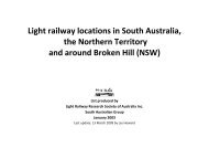 Light railway locations in South Australia, the Northern Territory and ...