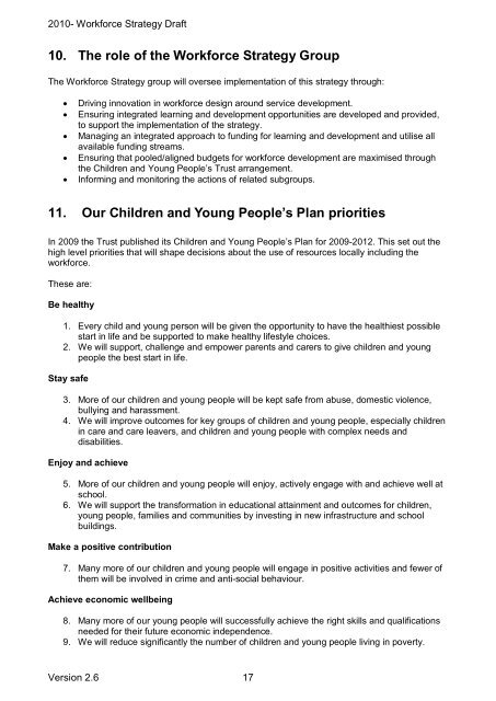 Proposed structure for the Children and Young People's Workforce ...