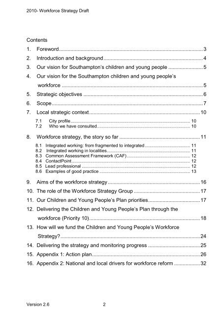 Proposed structure for the Children and Young People's Workforce ...