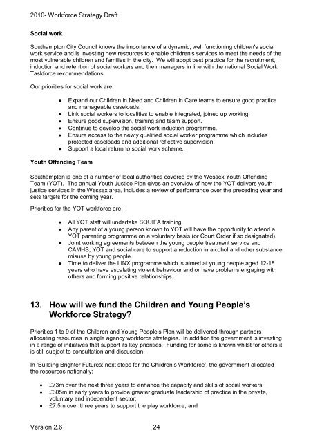 Proposed structure for the Children and Young People's Workforce ...