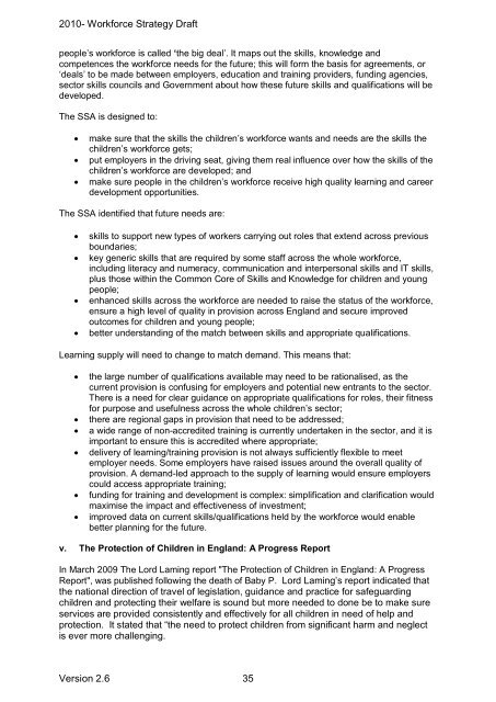 Proposed structure for the Children and Young People's Workforce ...