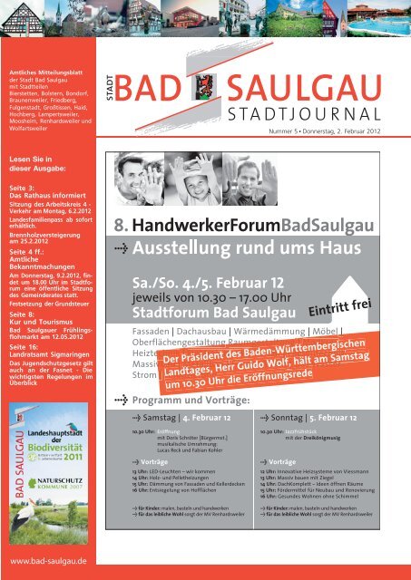 Das Rathaus Informiert Stadt Bad Saulgau