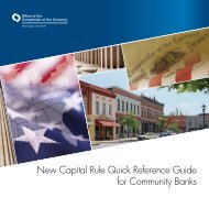 OCC New Capital Rule Quick Reference Guide for Community Banks