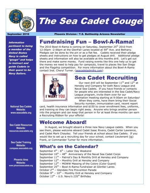 The Sea Cadet Gouge - U.S. Naval Sea Cadets - Phoenix Division
