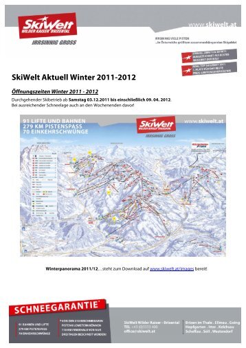 SkiWelt Aktuell Winter 2011-2012