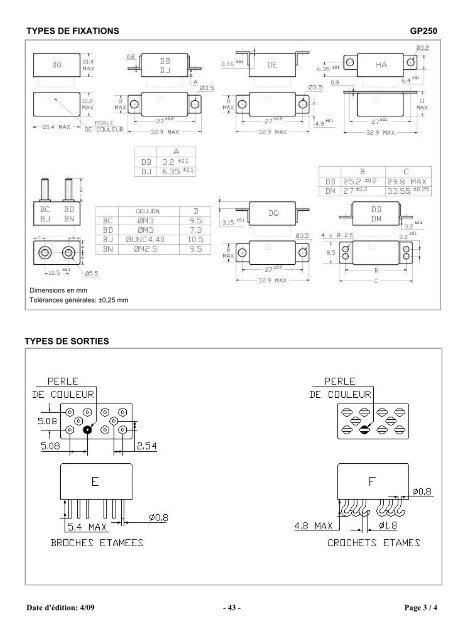 fiche technique relais hermetique bistable 2 rt/2 a - Leach International