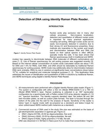 Detection of DNA using Identity Raman Reader - Digilab