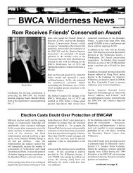 BWCA Wilderness News - Friends of the Boundary Waters Wilderness