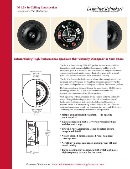 Di 6 5r Cutsheet Definitive Technology