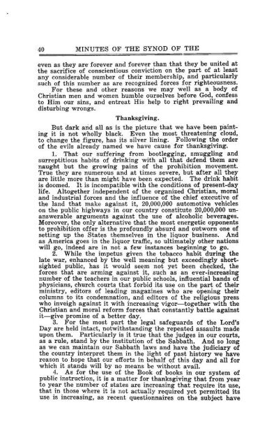Reformed Presbyterian Minutes of Synod 1929